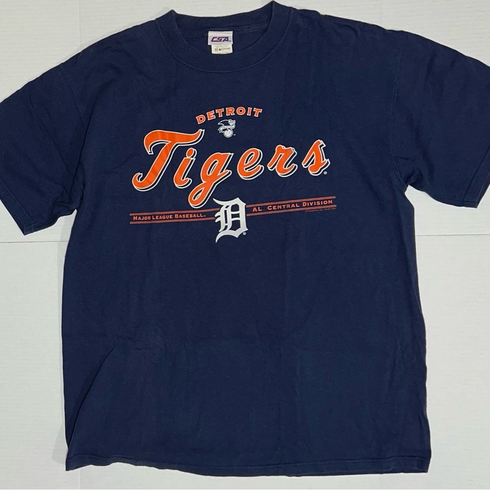Vintage Detroit Tigers Csa Shirt Mens L Blue Baseball Mlb Michigan Y2k